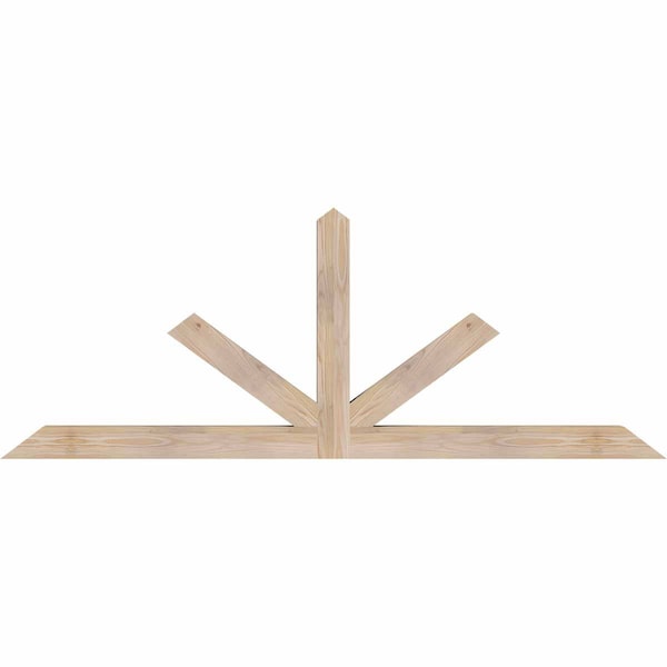 Ekena Millwork Saratoga Smooth Timber Gable Bracket, Douglas Fir, 72"W x 27"H x 3 1/2"D x 3 1/2"F, 9/12 Pitch GBW072X27X0404SAR00SDF - main